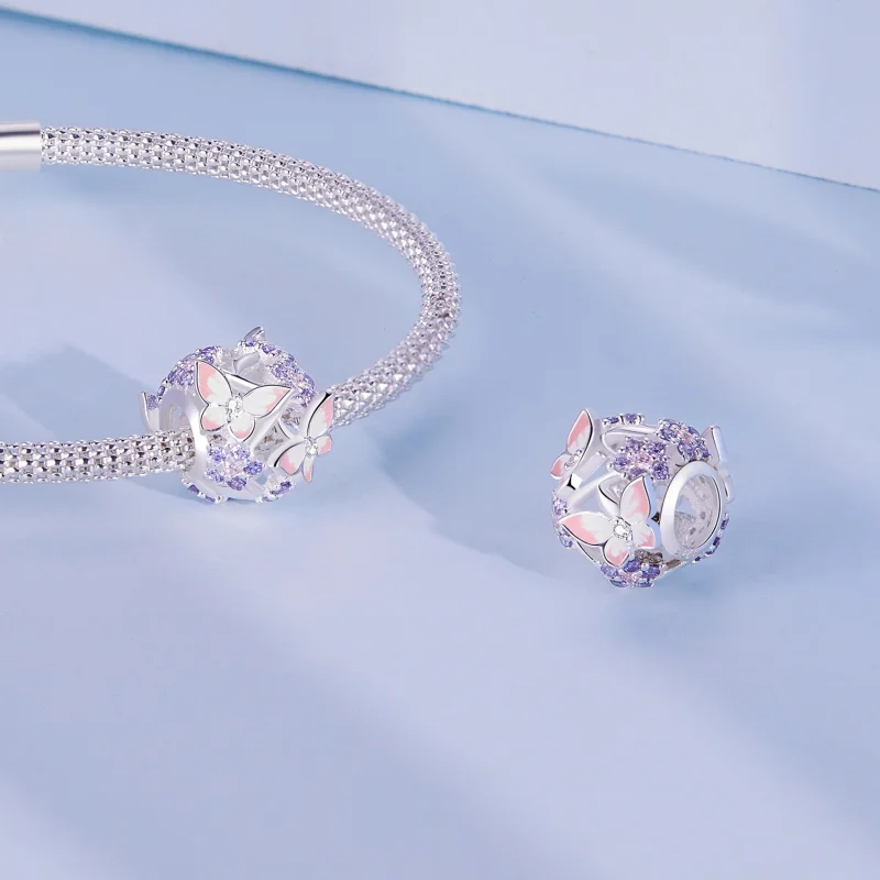 (image for) Pandora Style Butterfly Zircon Charm - SCC2463 - View 4