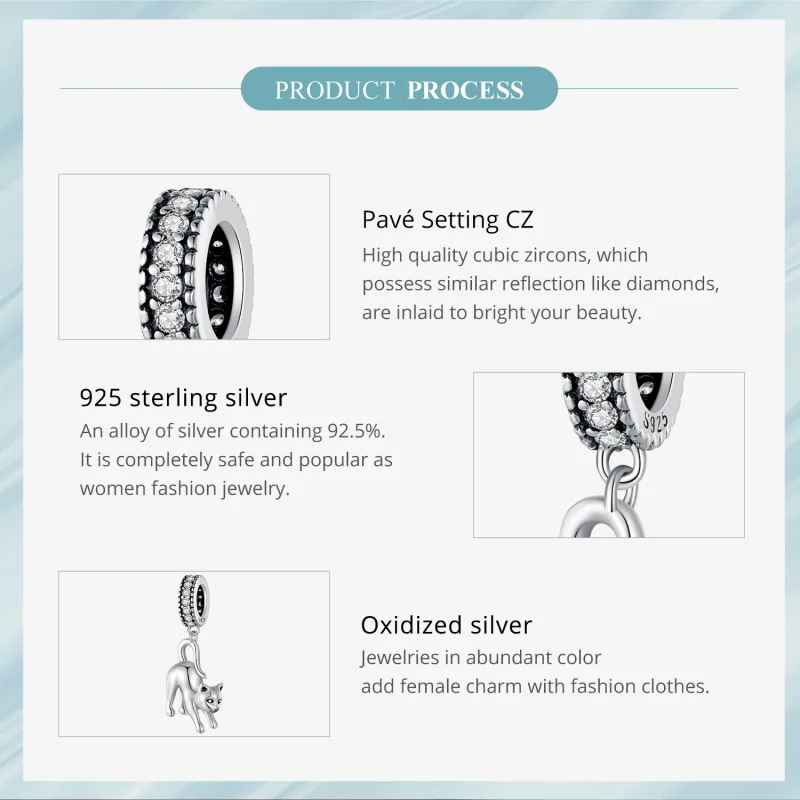 (image for) Pandora Style Cat Dangle - SCC2595 - View 6