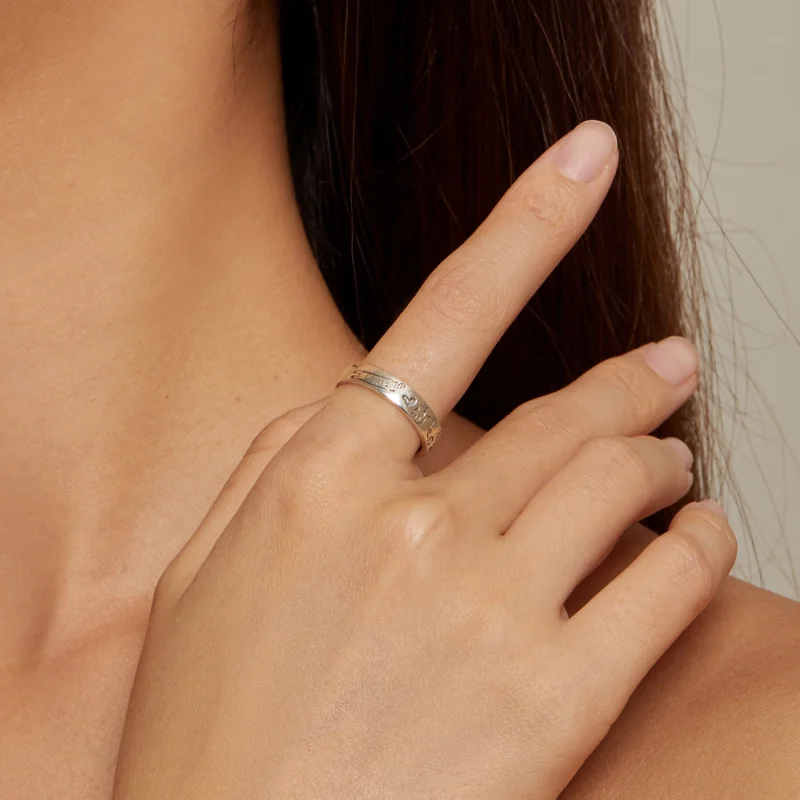 (image for) Pandora Style Cat Doodle Open Ring - SCR951-E - View 4