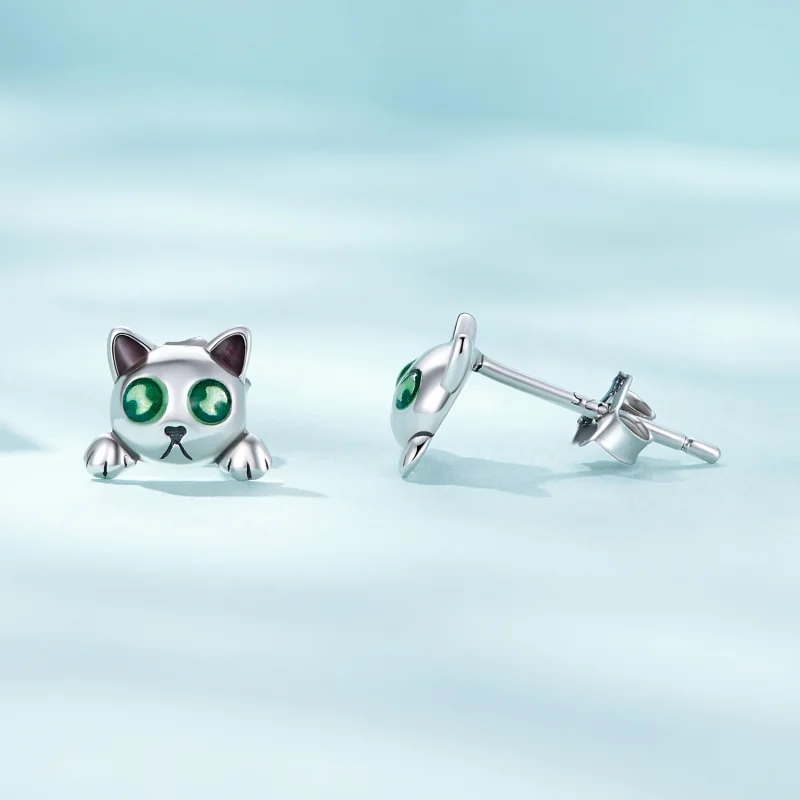 (image for) Pandora Style Cat Glow-In-The-Dark Studs Earrings - SCE1643 - View 4