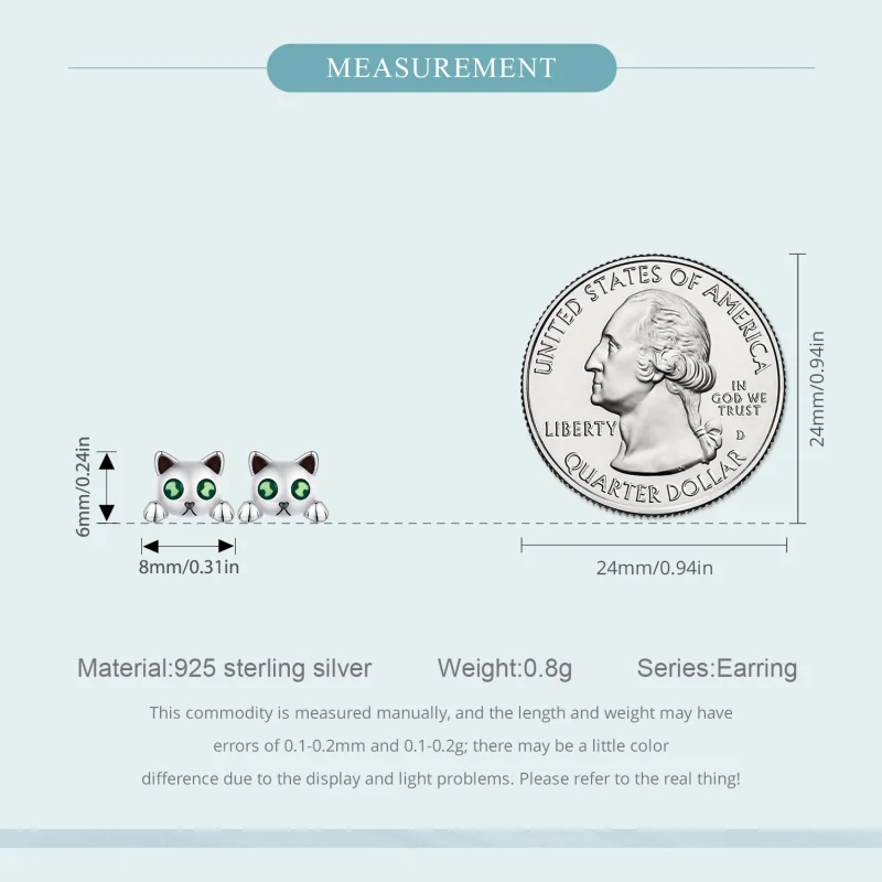 (image for) Pandora Style Cat Glow-In-The-Dark Studs Earrings - SCE1643 - View 6