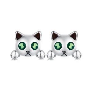 (image for) Pandora Style Cat Glow-In-The-Dark Studs Earrings - SCE1643