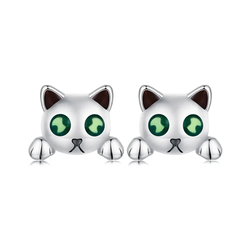 (image for) Pandora Style Cat Glow-In-The-Dark Studs Earrings - SCE1643 - Product Image