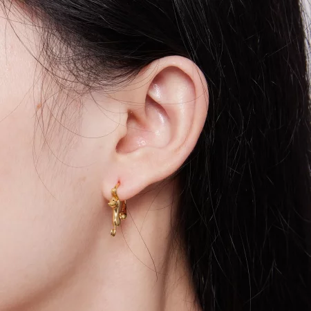 Pandora Style Cat Hoop Earrings - SCE1488-LB