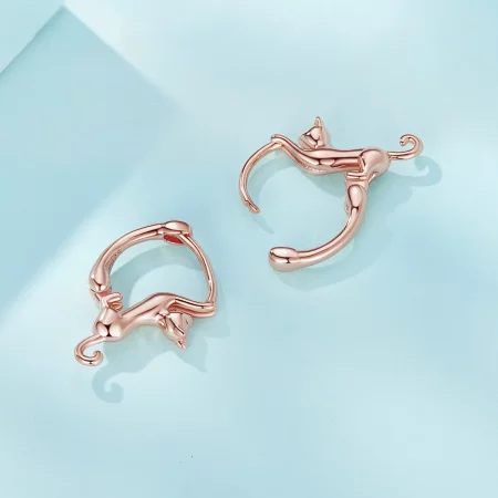 Pandora Style Cat Hoop Earrings - SCE1488-LC