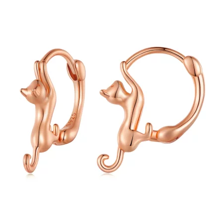 Pandora Style Cat Hoop Earrings - SCE1488-LC Pandora Style Cat Hoop Earrings - SCE1488-LC