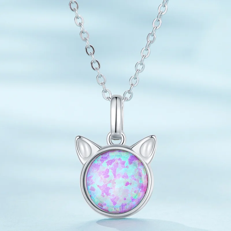 (image for) Pandora Style Cat Opal Necklace - SCN496 - View 3