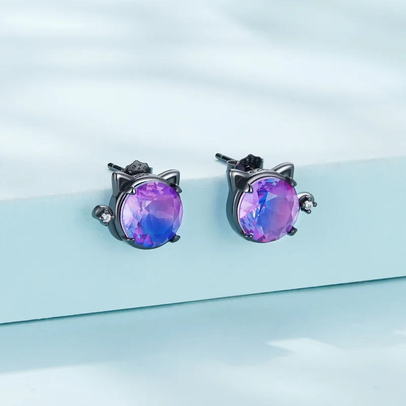 (image for) Pandora Style Cat Studs Earrings - SCE1568 - View 2