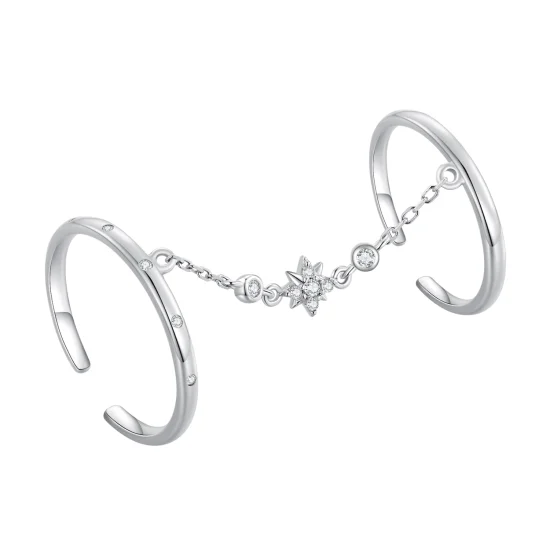 (image for) Pandora Style Chain Double Open Ring Open Ring - BSR405