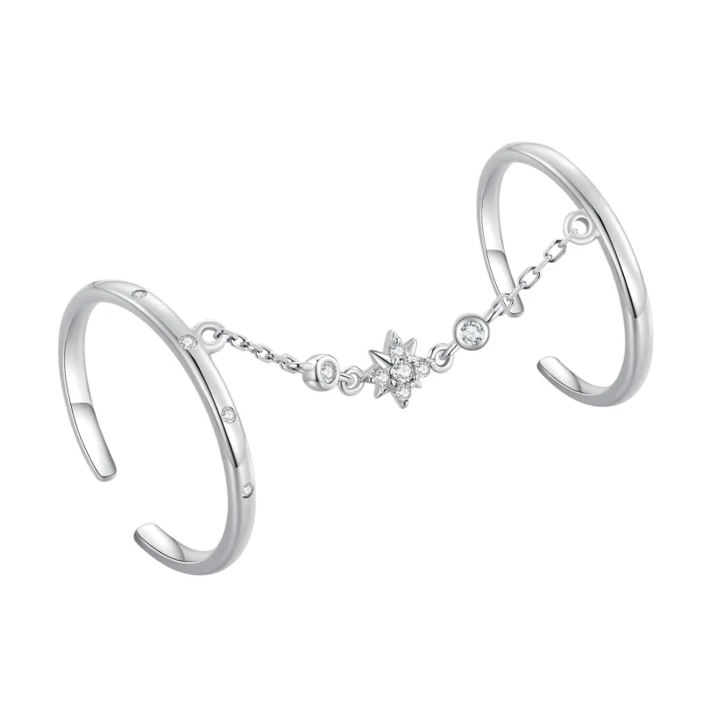 (image for) Pandora Style Chain Double Open Ring Open Ring - BSR405 - Product Image