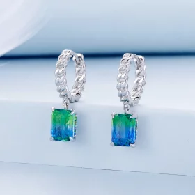 Pandora Style Chain Hoop Earrings - BSE887 Pandora Style Chain Hoop Earrings - BSE887