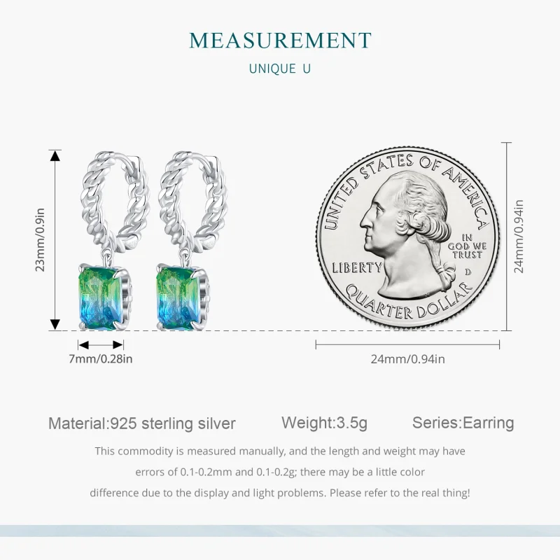 (image for) Pandora Style Chain Hoop Earrings - BSE887 - View 7