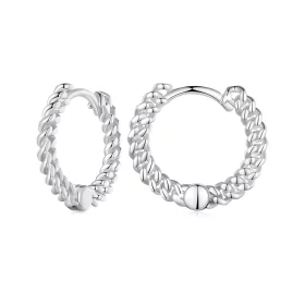 Pandora Style Chain Hoop Earrings - BSE906 Pandora Style Chain Hoop Earrings - BSE906