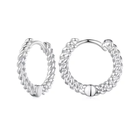 Pandora Style Chain Hoop Earrings - BSE906 Pandora Style Chain Hoop Earrings - BSE906