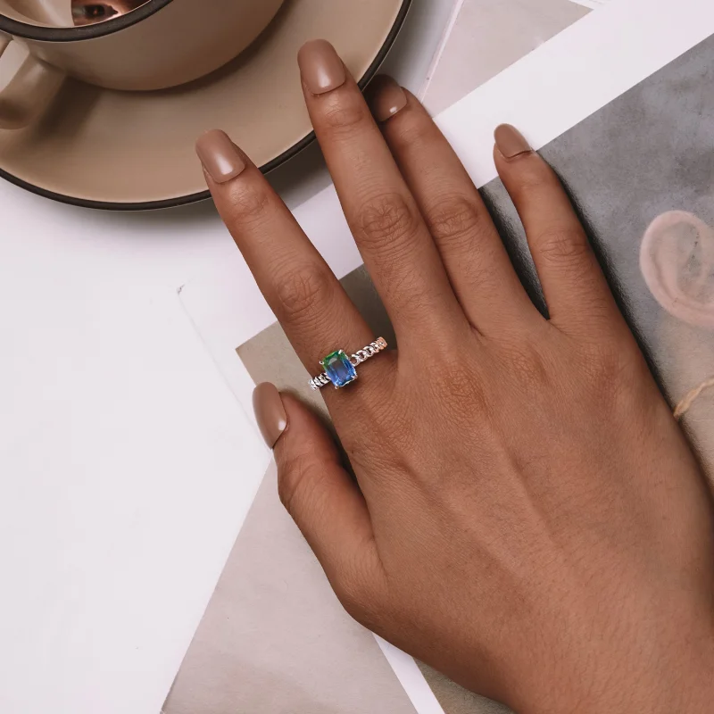 (image for) Pandora Style Chain Open Ring - BSR476-E - View 4