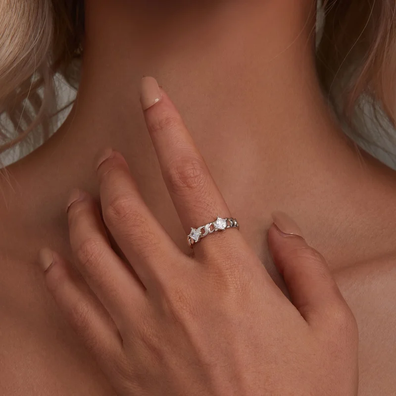 (image for) Pandora Style Chain Open Ring - SCR977-E - View 4