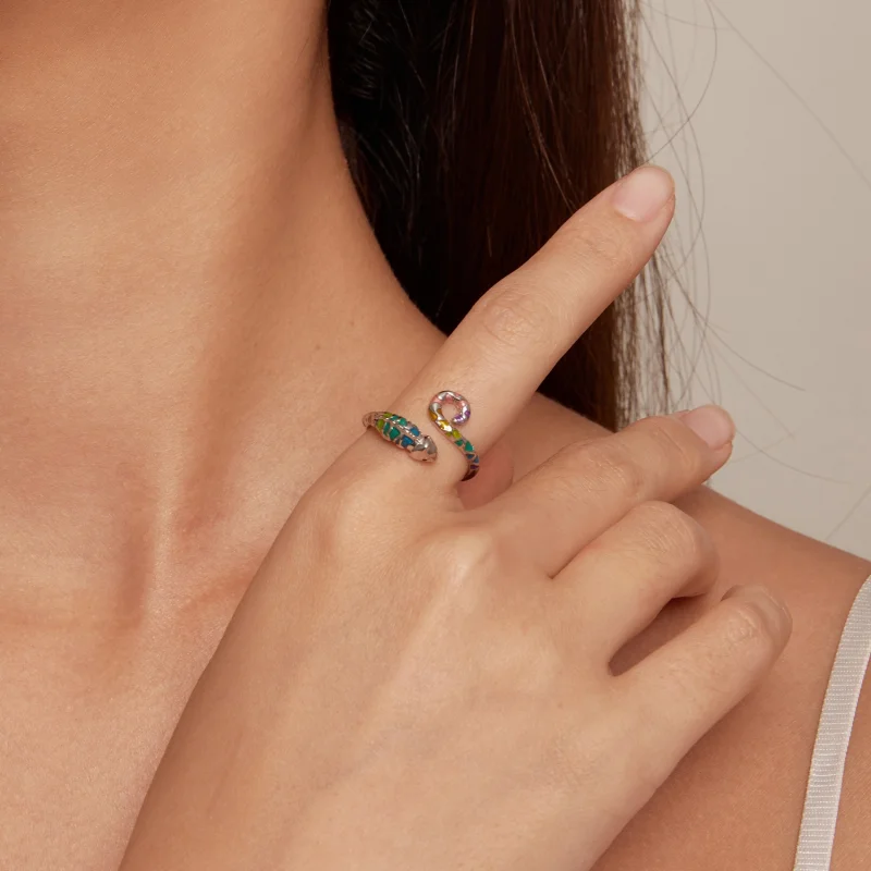 (image for) Pandora Style Chameleon Open Ring - BSR475-E - View 5