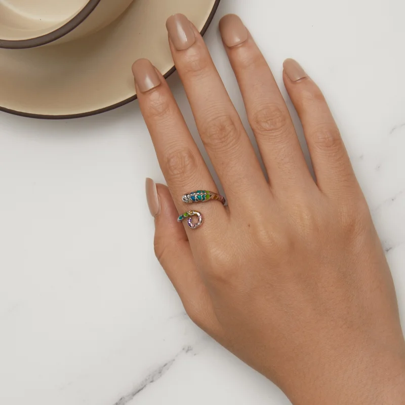 (image for) Pandora Style Chameleon Open Ring - BSR475-E - View 6