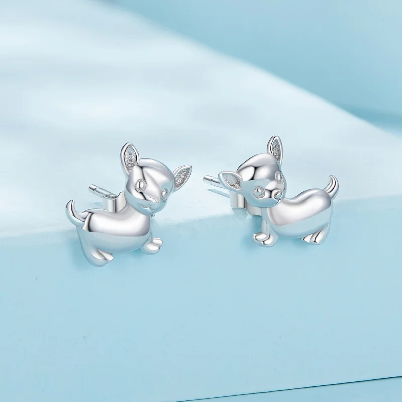 (image for) Pandora Style Chihuahua Studs Earrings - SCE1620 - View 2