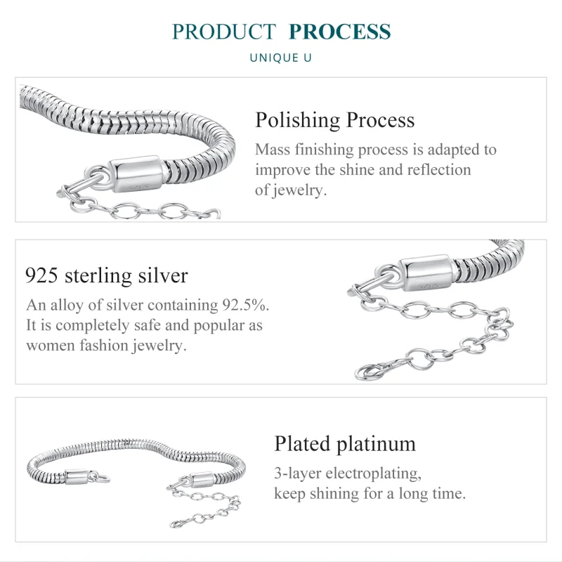 (image for) Pandora Style Chopin Chain Bracelet - BSB148 - View 5