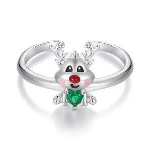 (image for) Pandora Style Christmas Reindeer Open Ring - BSR493-E