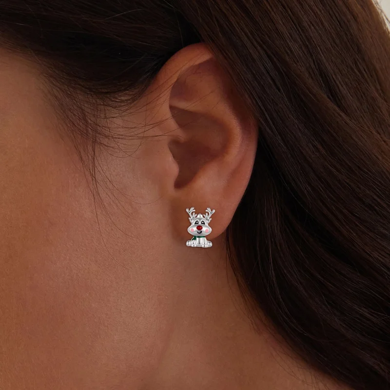 (image for) Pandora Style Christmas Reindeer Studs Earrings - BSE920 - View 5