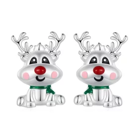 Pandora Style Christmas Reindeer Studs Earrings - BSE920