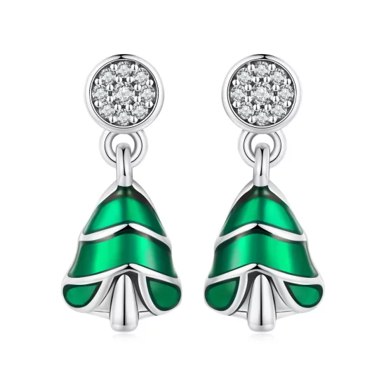 Pandora Style Christmas Tree Studs Earrings - BSE919