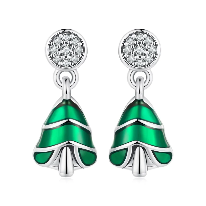(image for) Pandora Style Christmas Tree Studs Earrings - BSE919 - Product Image