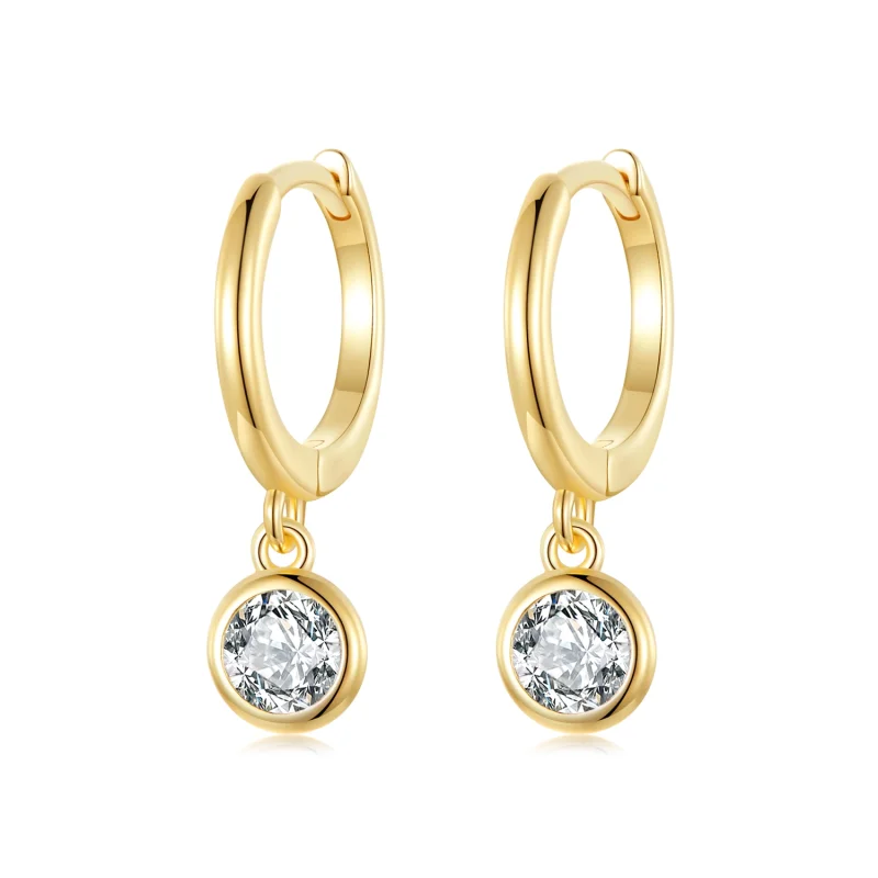(image for) Pandora Style Circle Zirconia Hoop Earrings - SCE830-B - Product Image
