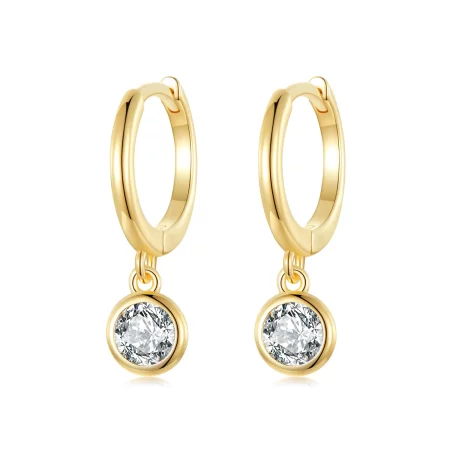 Pandora Style Circle Zirconia Hoop Earrings - SCE830-B
