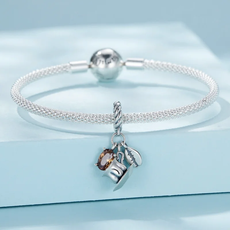 (image for) Pandora Style Coffee Dangle - SCC2467 - View 3