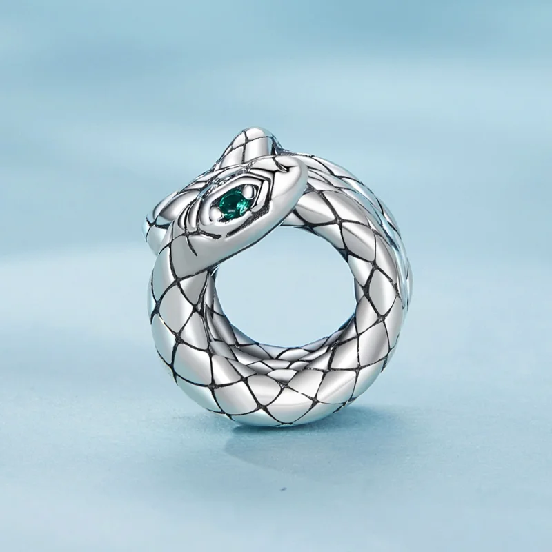 (image for) Pandora Style Coiled Spirit Snake Charm - SCC2549 - View 3