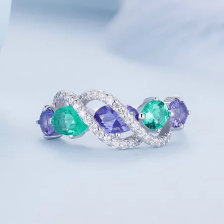 Pandora Style Colored Nano-Zircon Luxurious Winding Ring - BSR402