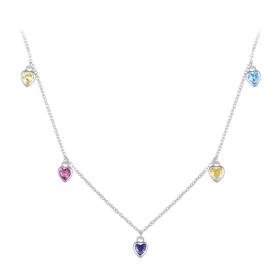 Pandora Style Colorful Heart Necklace - BSN320