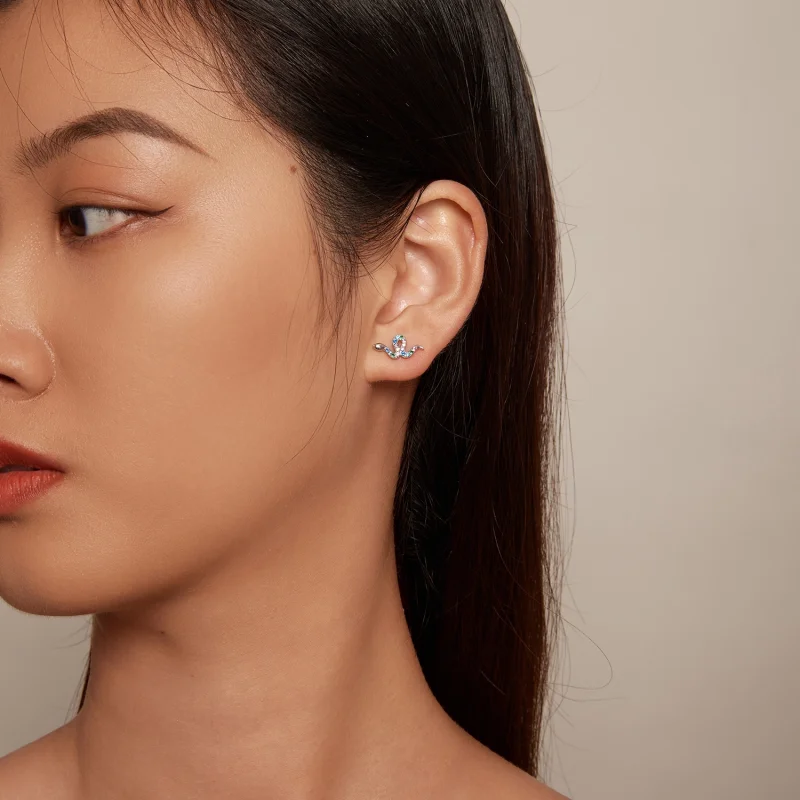 (image for) Pandora Style Colorful Snake Studs Earrings - SCE1633 - View 5