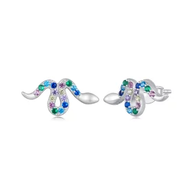 Pandora Style Colorful Snake Studs Earrings - SCE1633 Pandora Style Colorful Snake Studs Earrings - SCE1633