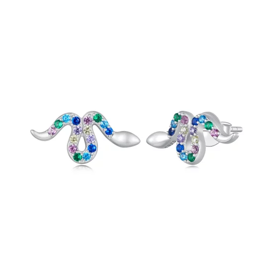 Pandora Style Colorful Snake Studs Earrings - SCE1633
