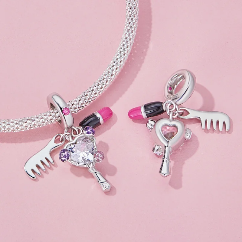 (image for) Pandora Style Comb, lipstick and mirror Dangle - SCC2474 - View 3