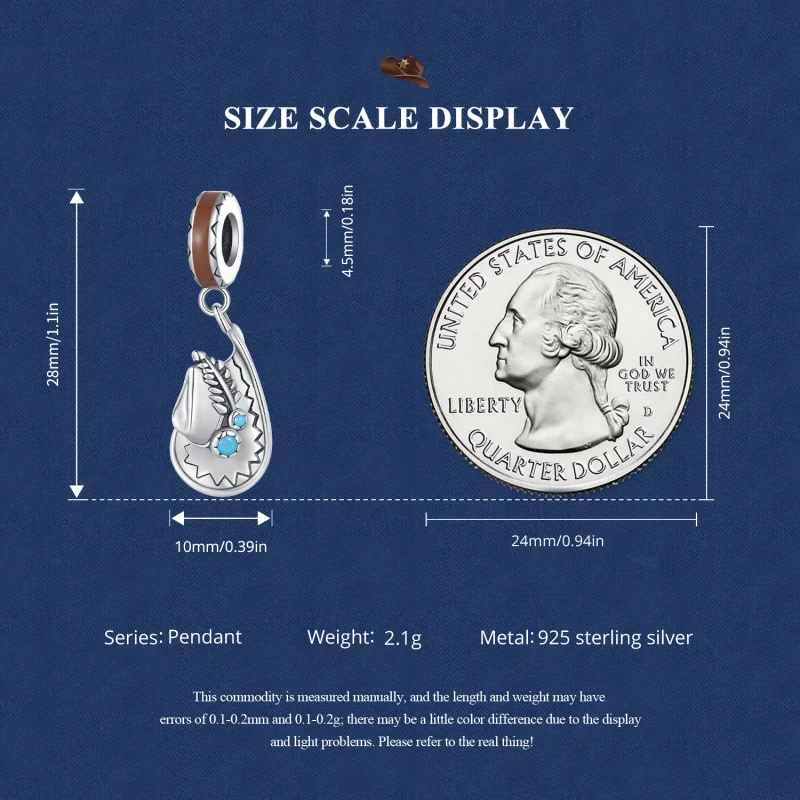 (image for) Pandora Style Cowboy Hat Dangle - SCC2565 - View 7