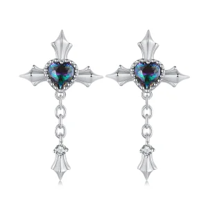(image for) Pandora Style Cross Chain Studs Earrings - BSE912