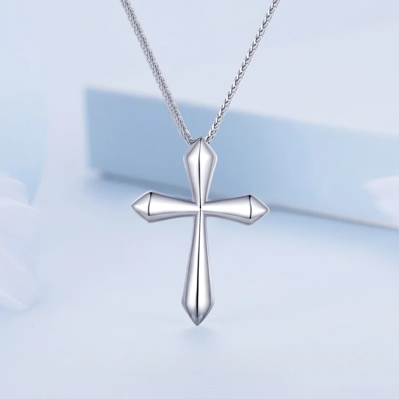 (image for) Pandora Style Cross Chopin Necklace - BSN304 - View 3