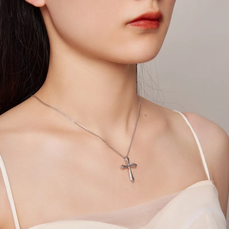 (image for) Pandora Style Cross Chopin Necklace - BSN304 - View 6