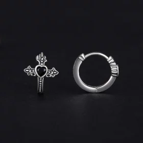 Pandora Style Cross Hoop Earrings - SCE1642 Pandora Style Cross Hoop Earrings - SCE1642