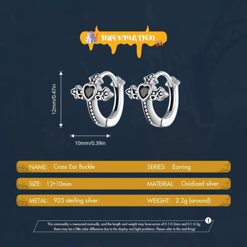 (image for) Pandora Style Cross Hoop Earrings - SCE1642 - View 5