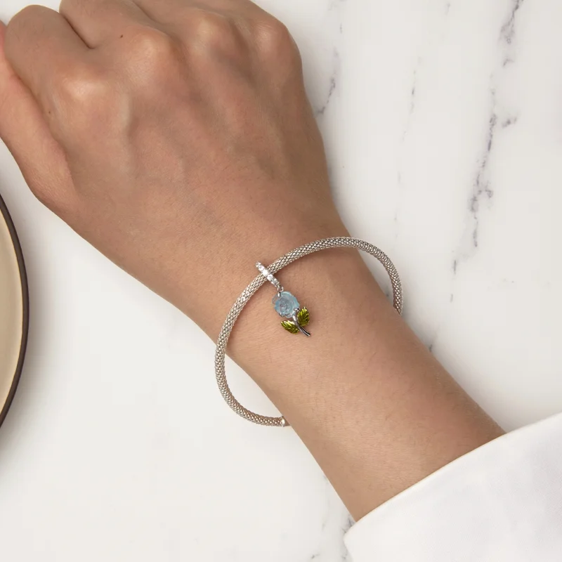 (image for) Pandora Style Crystal Rose Dangle - BSC824-BU - View 5