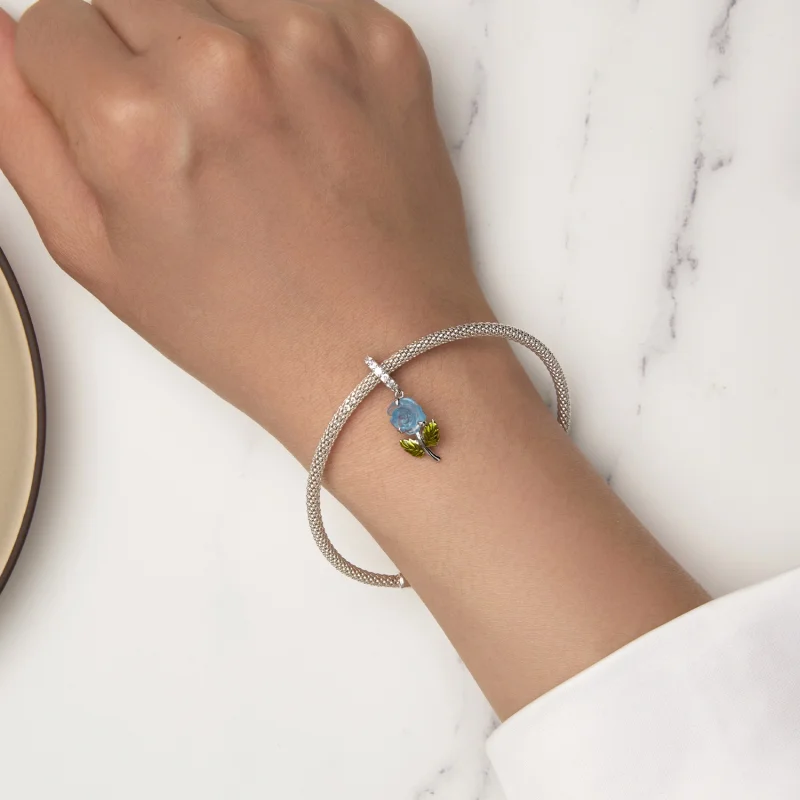 (image for) Pandora Style Crystal Rose Dangle - BSC824-BU - View 6