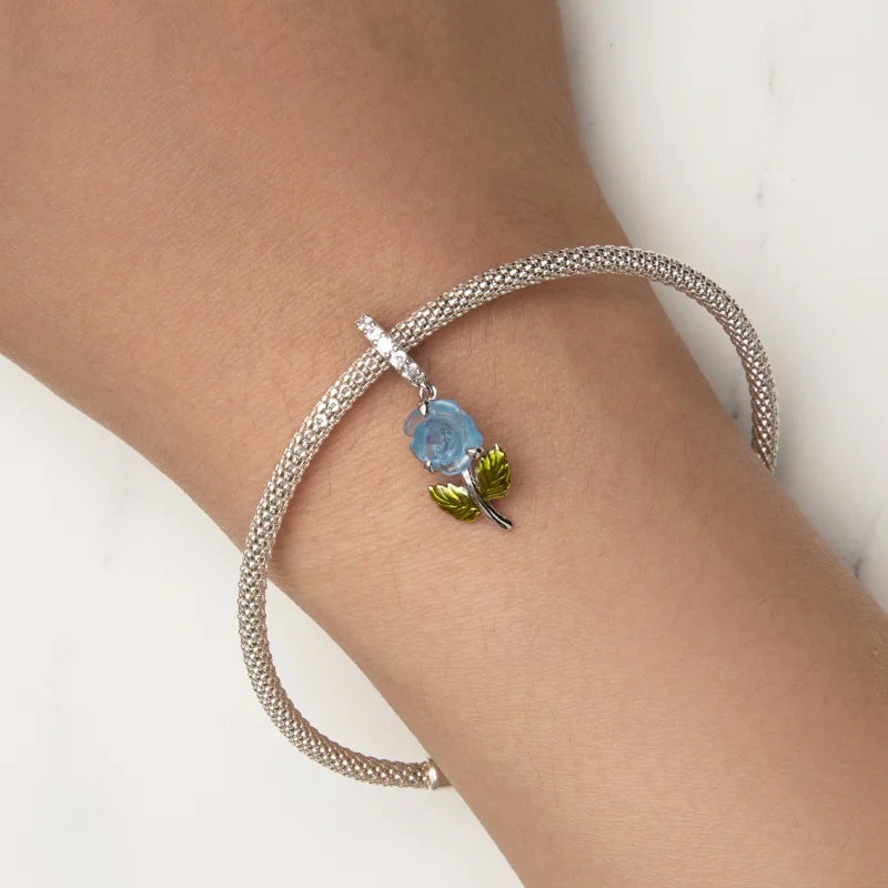 (image for) Pandora Style Crystal Rose Dangle - BSC824-BU - View 9