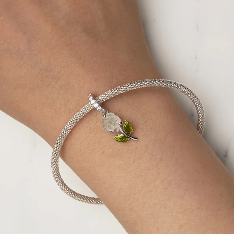 (image for) Pandora Style Crystal Rose Dangle - BSC824-BU - View 10