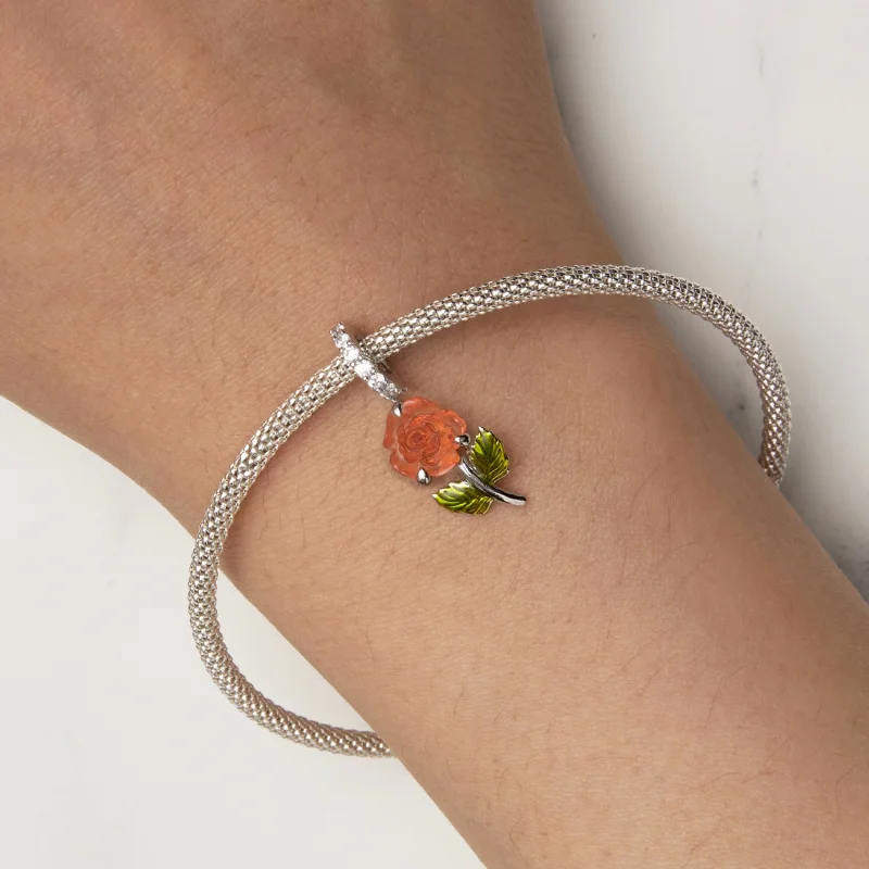 (image for) Pandora Style Crystal Rose Dangle - BSC824-OG - View 6